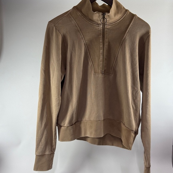 Blank NYC Jackets & Blazers - Blank NYC Tan Quarter-Zip Sweater